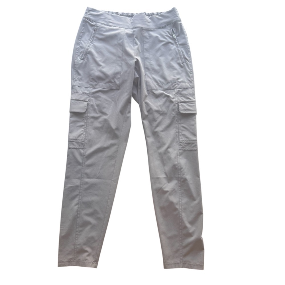 Athleta‎ Chelsea Cargo Pants Women 4 Grey Zip Pockets Athleisure Active Yoga